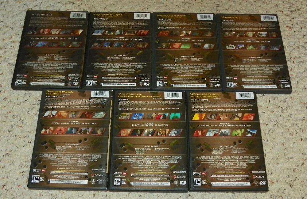 Gungrave 1-7 - DVD Complete Set TV Series Foil Covers Geneon - Anime