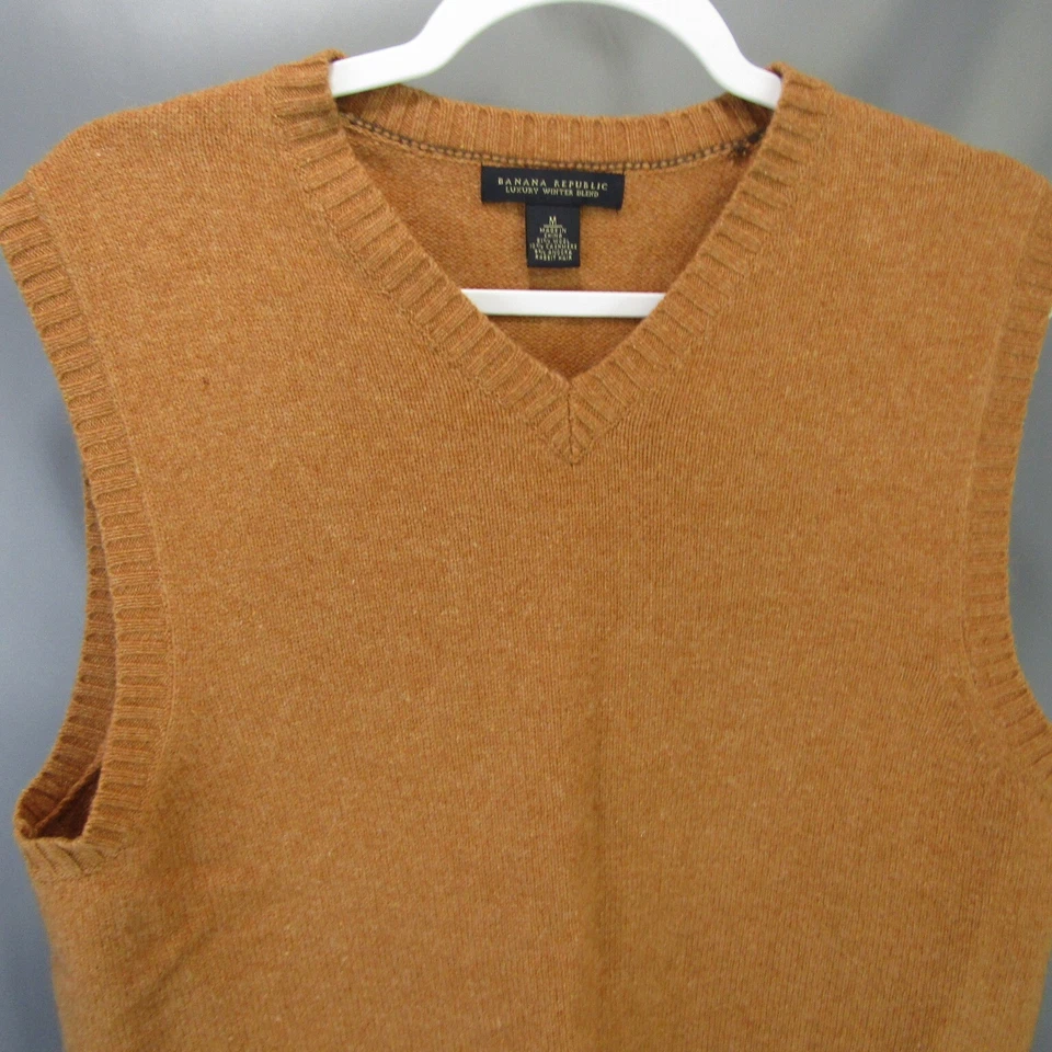 Banana Republic роскошь зимняя смесь свитер жилет мужской размер M шерсти и кашемира - Изображение 2 из 4