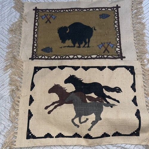 Onyx Arrow Southwest Stencil Place Mats Rustic Farmhouse Woven Mats Set 2