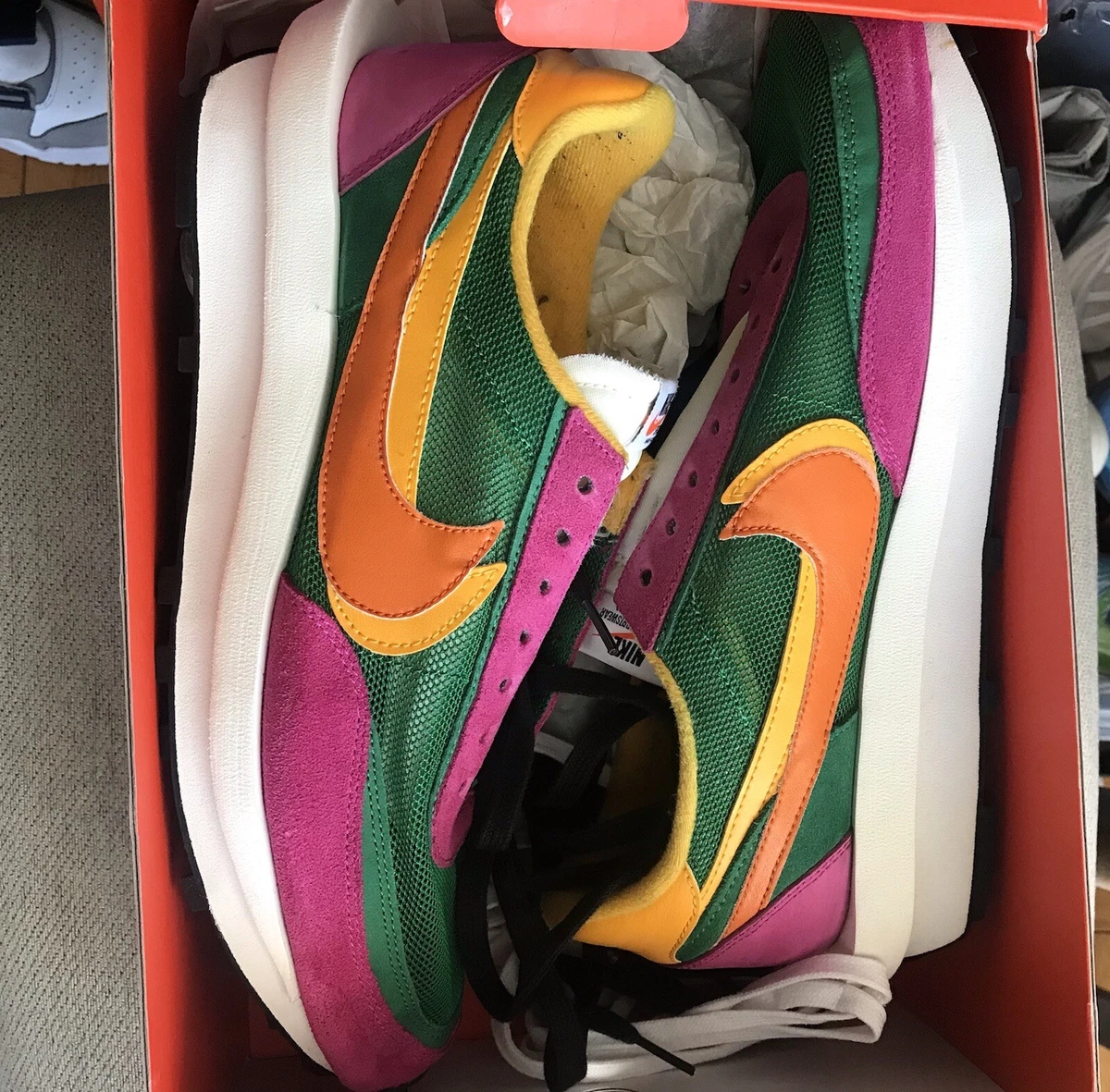 Nike sacai purple green sale