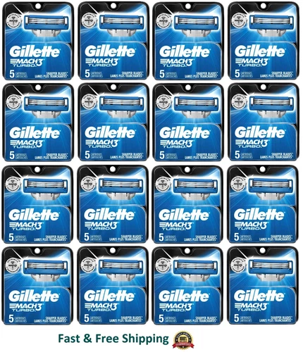 Gillette Mach 3 Turbo Razor blades Men Refills Cartridges Shaver 1 5 10 20 40 80