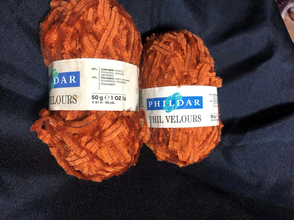 VINTAGE PHILDAR PHIL VELOURS MIEL 2 pelotes Neuves - Photo 1/1