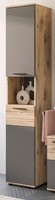 Badschrank Hochschrank Badezimmer Schrank Eiche Grau 2-TüRig Soft-Close Tomaso