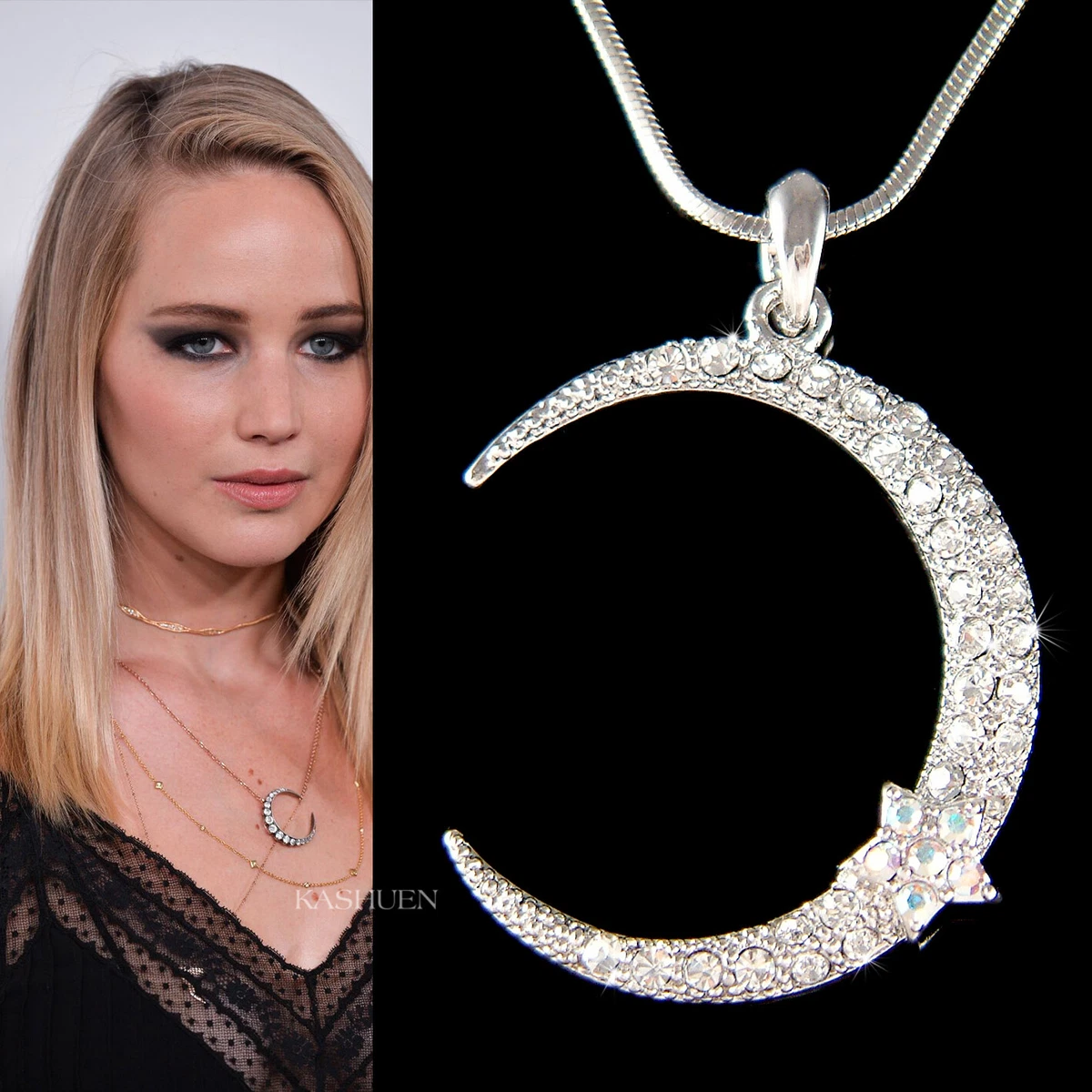 Buy Giva Sterling Silver Oxidised Moonstone Crescent Pendant With Box Chain  For Women Online at Best Prices in India - JioMart.