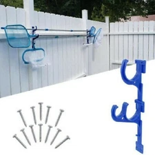 Swimming Pool Maintenance Triple Hook Set Pole and Hose Storage Hanger #8901
