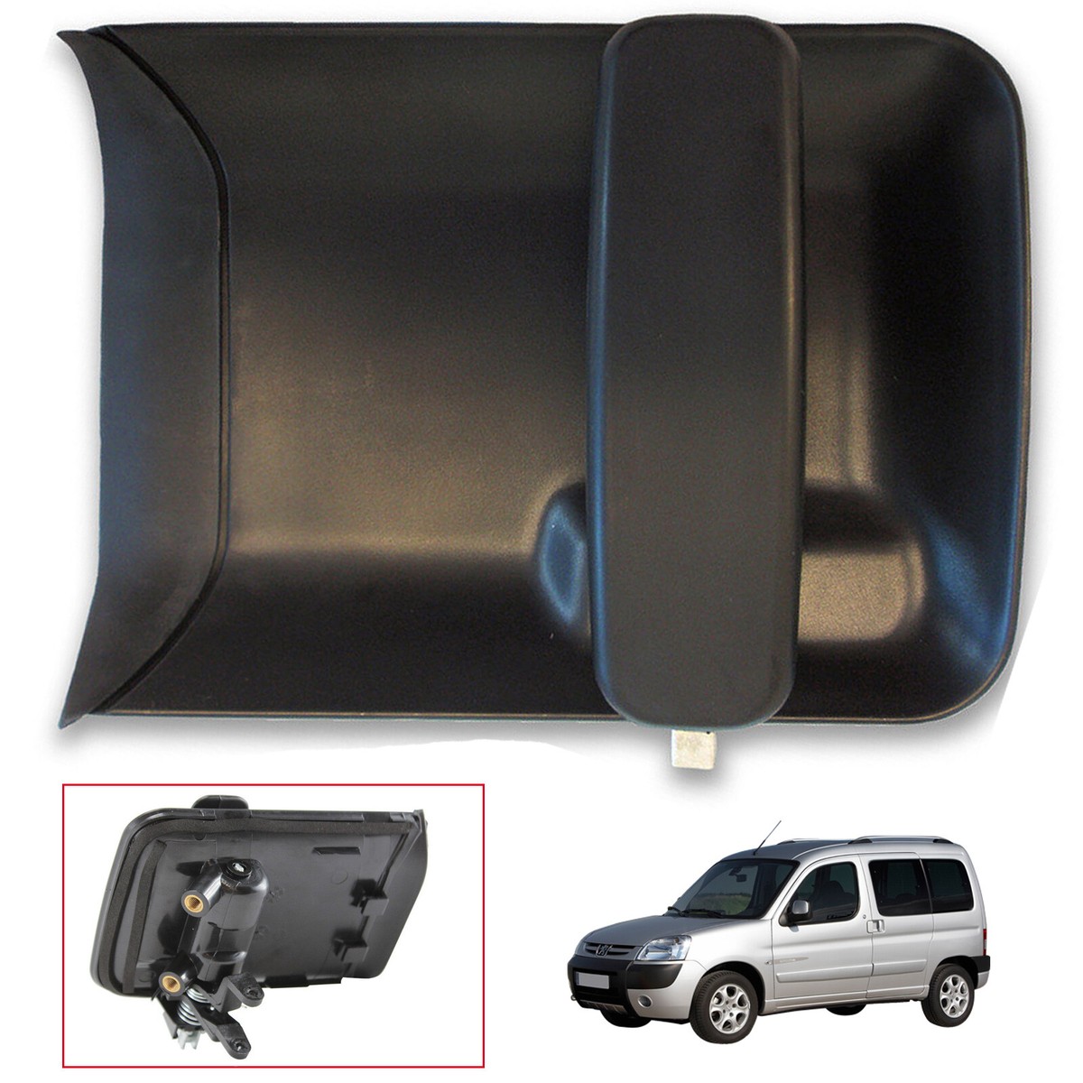 Poignée De Porte Latérale Avant Gauche Pour Citroën Berlingo / Peugeot Partner - Réf. 9101Q7 - Noir Storm