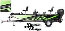 Boat Wrap Modern Graphic Abstract Fish Bass Stripes Fishing Vinyl Decal Kit Lime