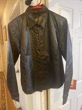 Oscar Piel Ladies Nos New!!! Black Leather Jacket Size M Light Weight
