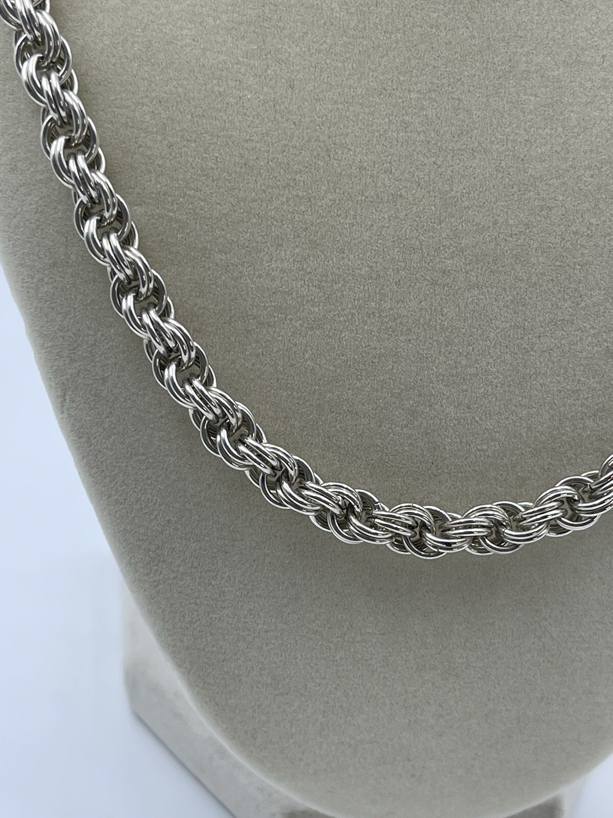 Sterling Silver 925 Heavy Solid Braided Chain Nec… - image 3