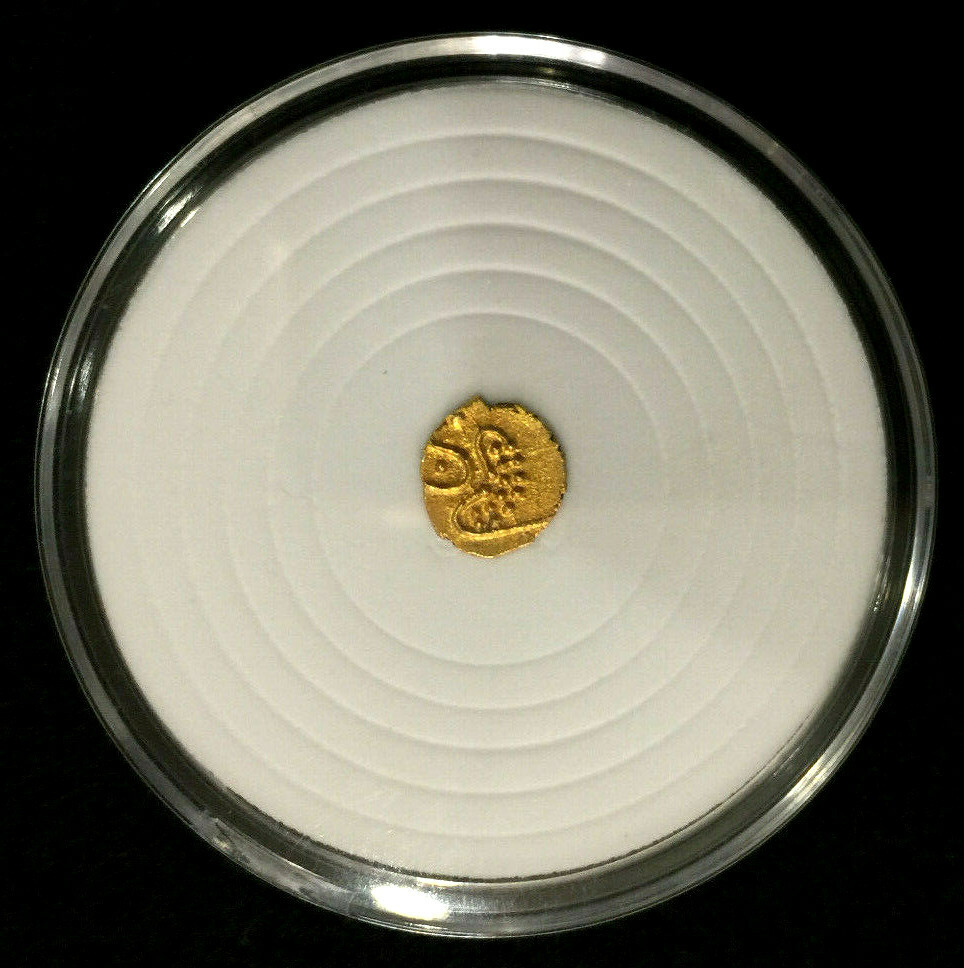 1881 India Travancore Gold Viraraya Fanam VF - A Rare