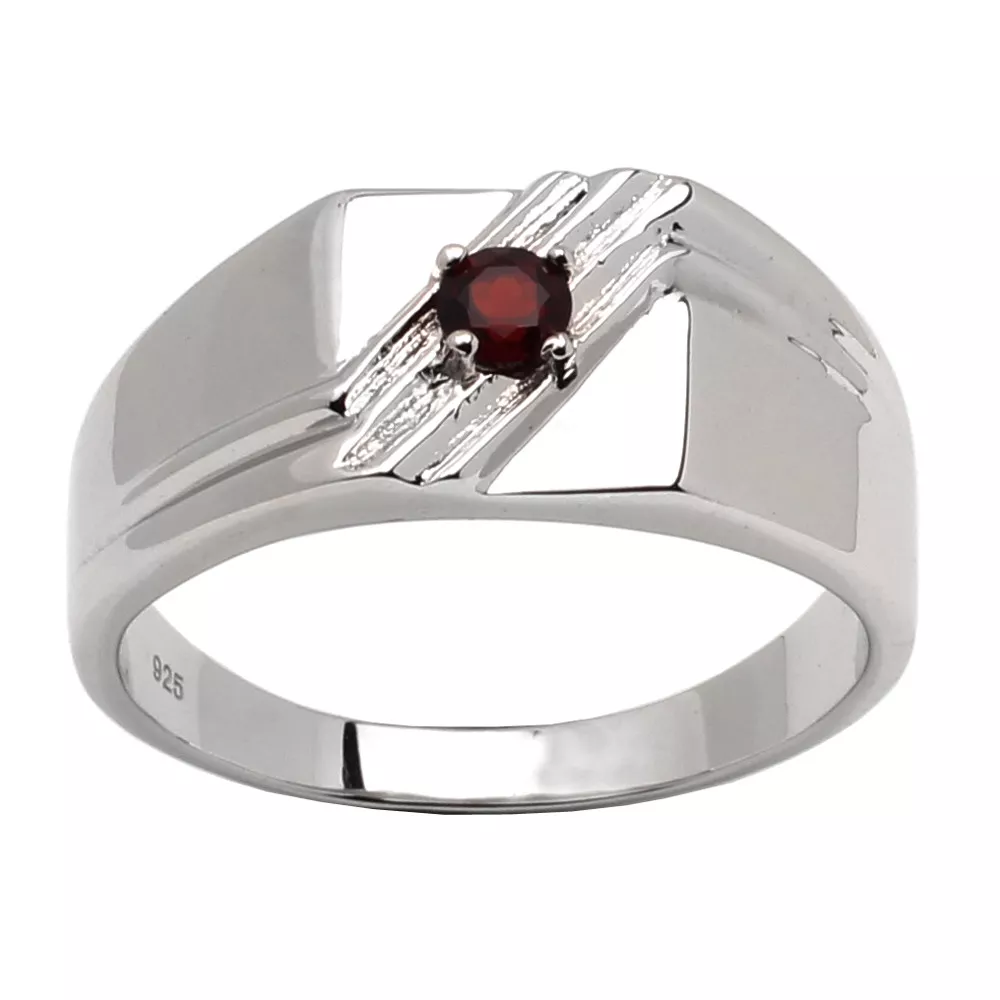 Mens garnet 2024 wedding band