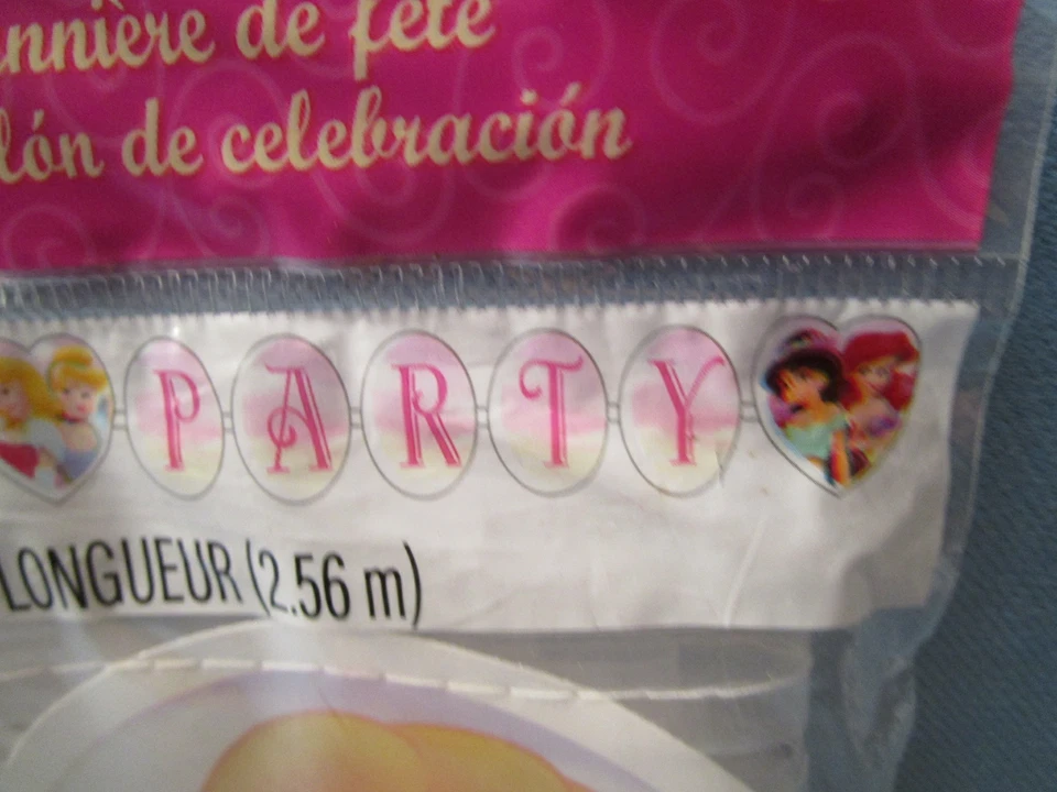 Lote 2 BANNERS FIESTA PRINCESA DISNEY VINILO diferentes 8 1/2 pies de largo Foto 3 de 4
