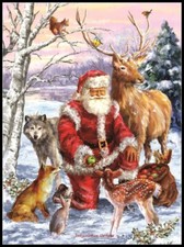 Santa  s Menager - Chart Counted Cross Stitch Patterns Needlework DIY DMC Color