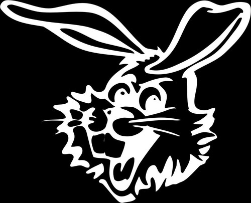 Rabbit Mascot 1 Color Window Wall Vinyl Decal Sticker Printed Graphic - Foto 1 di 5