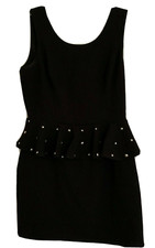 Double Zero Dress A-Line Black Studded Open Back Sleeveless Womens JR Size Large