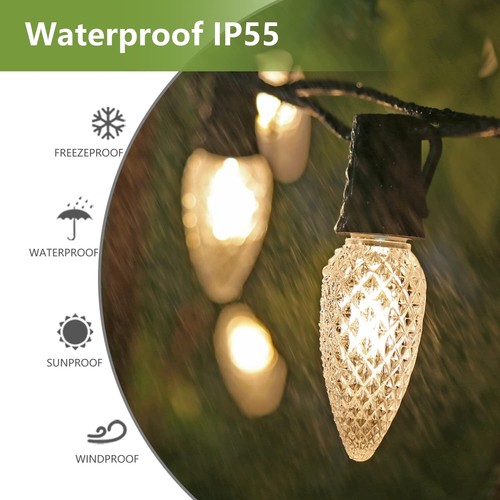 100Pack C9 Replacement LED Light Bulbs, Strawberry Christmas Bulb 2700K Soft ... - Picture 3 of 8