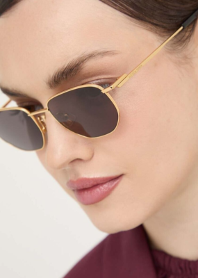 サングラス BOTTEGA VENETA Woman Sunglasses Burnt BV1301S 005 Bottega Veneta BV1301S 005 - Gold Sunglasses for Man and