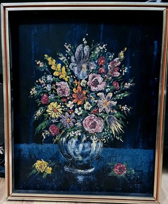 vintage framed floral still life painting Artist Believed To Be Le Neman 