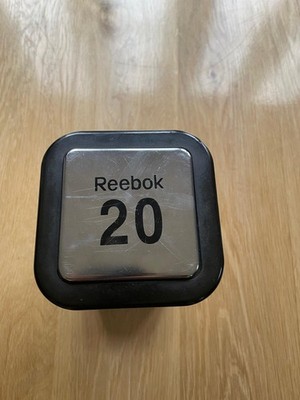 RARE Vintage Reebok Square Head 20 LBS Dumbbell x 1 Rubber Coating Super Cool