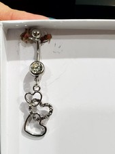 14G Stainless Steel Belly Button Rings for Women with AAA Cubic Zirconia. New