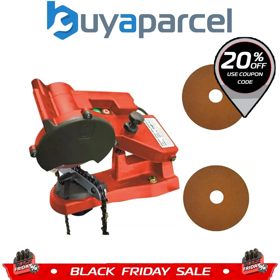 Faithfull Electric Chainsaw Sharpener Bench Mounted x2 Grind Wheels FPPCHAINSS