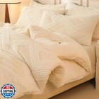 tohrisa Tufted Boho Comforter Set King - White Fluffy Sherpa Bedding Set, Sof