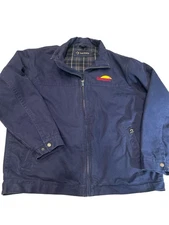 DRI Duck Stewart Seeds Farm Heavy Coat Jacket Men XXL Blue Canvas Flannel Lined
