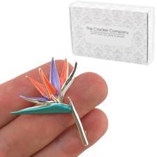 Bird of Paradise Flower Brooch | Silver Plated | Little Gift | Cracker Filler