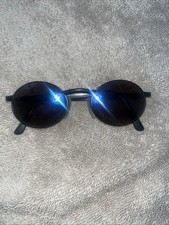 Vintage Revo STEALTH 962/050 Black Oval Mirrored Sunglasses Shades Japan
