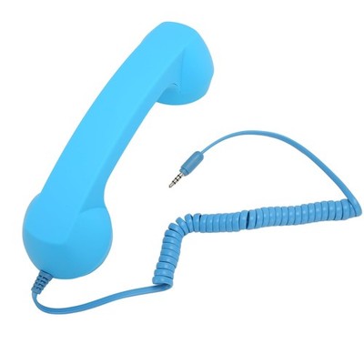 Retro 3.5mm Telephone Handset Radiation Proof Old Headset Cell Phone Blue