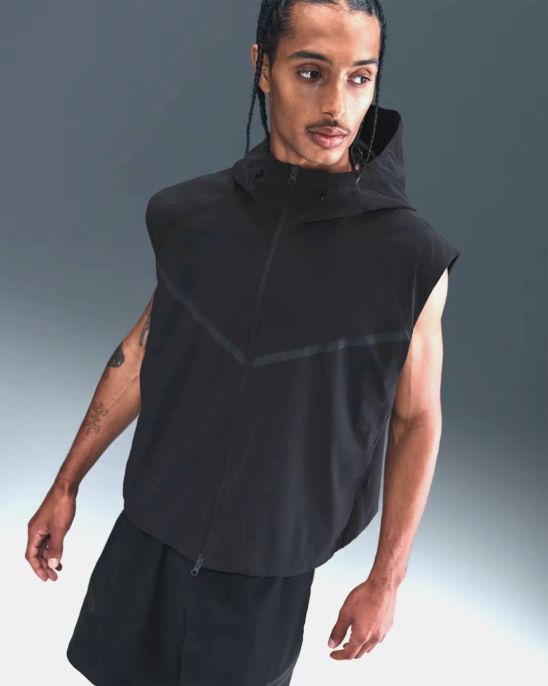 Nike Tech Men's Dri-FIT Woven Hoodie Windrunner Black Size M HV0982-010