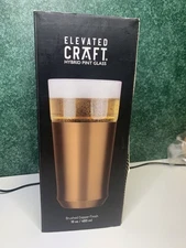 Elevated Craft Hybrid Pint Beer Glass Copper Finish NEW