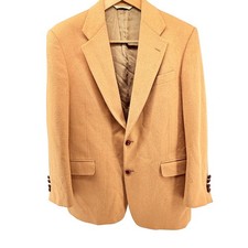 Evan-Picone Mens Camel Tan Wool Blend Blazer Sport Coat Hecht's Made in USA 44R