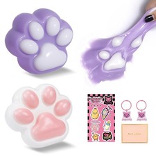 Taba Squishy Paw Gift Box, Cat Paw Squeeze Toys, Handmade Cute FuFu Squishies...