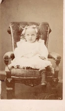 Antique Vintage CDV Photo Baby Posing Chair Lockwood's Studio Ripon WI USA 1878