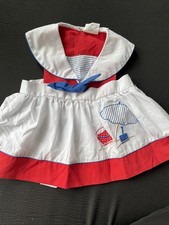 Vintage Sail-boat Theme Baby Sailor Dress Mayfair Dress 4 Of July Size 3 Months