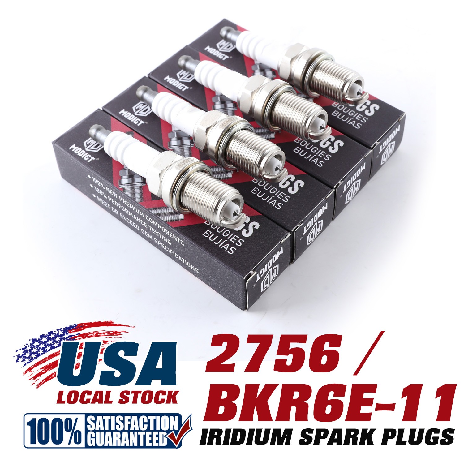 4 Plugs of For NGK Modigt Spark Plugs BKR6E-11/2756 OEM Quality Genuine USA
