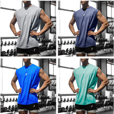 Men's Tank Tops Workout Quick Dry Athletic Running Gym Fitness Beach T-Shirts