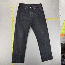 Vintage Levis 501 Jeans Mens Black Regular Straight Button Fly Fits 30x30