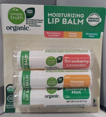 Simple Truth Organic Moisturizing Lip Balm Variety 3 Pack