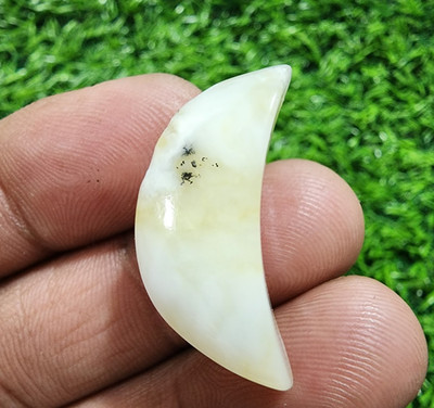 20.30 Carat Dendrite Opal Moon Shaped Cabochon Beautiful Natural Gemstone
