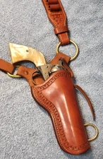Collier Custom Leather Tooled Western Chest Holster XXL Colt SAA S&W Revolver RH