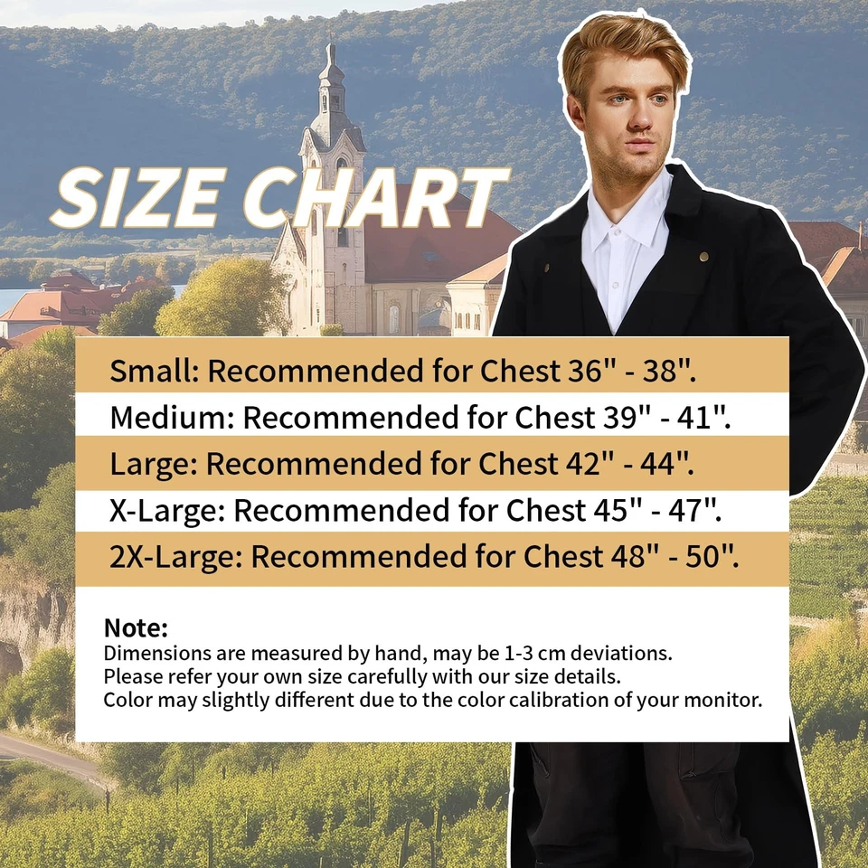 SOLOTIMES Hombres Negro Abrigo Chaqueta Gótico Steampunk Victoriano De Colección Halloween... Foto 3 de 3