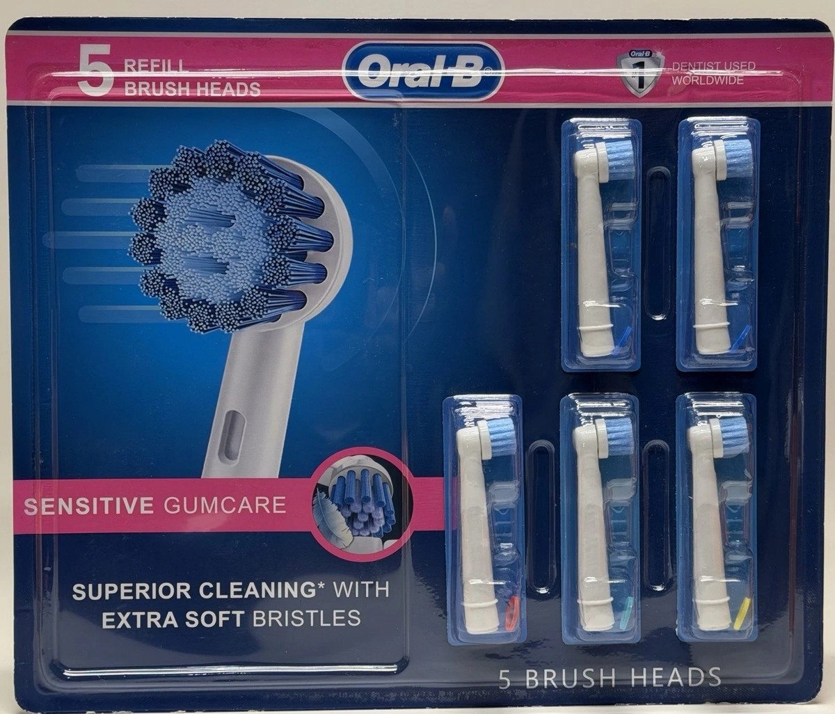 Oral-B Sensitive Gum Care Replacement Brush Heads, Bacterial