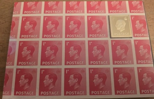 ROYAL MAIL SOLID SILVER .925 STAMP INGOT, EDWARD VIII.  PROOF FINISH .