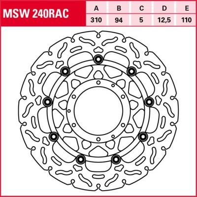 brake disk Scheibenbremse Bremsscheibe MSW 240 RAC von TRW für: Honda CBR RR PC3