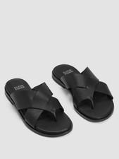 Eileen Fisher Women Kisto Leather Sandal Black Shoes 6.5