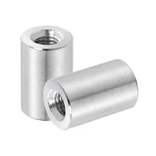 2Pcs 304 Stainless Steel M8x1.25mm Round Coupling Nuts, 0.55x0.98"(ODxH)