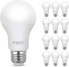 12 Pack Feit Electric A19 LED Light Bulbs LED 2700k Soft White