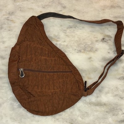 AmeriBag Healthy Back Bag Brown Medium Crossbody Sling Bag, Zip Closure